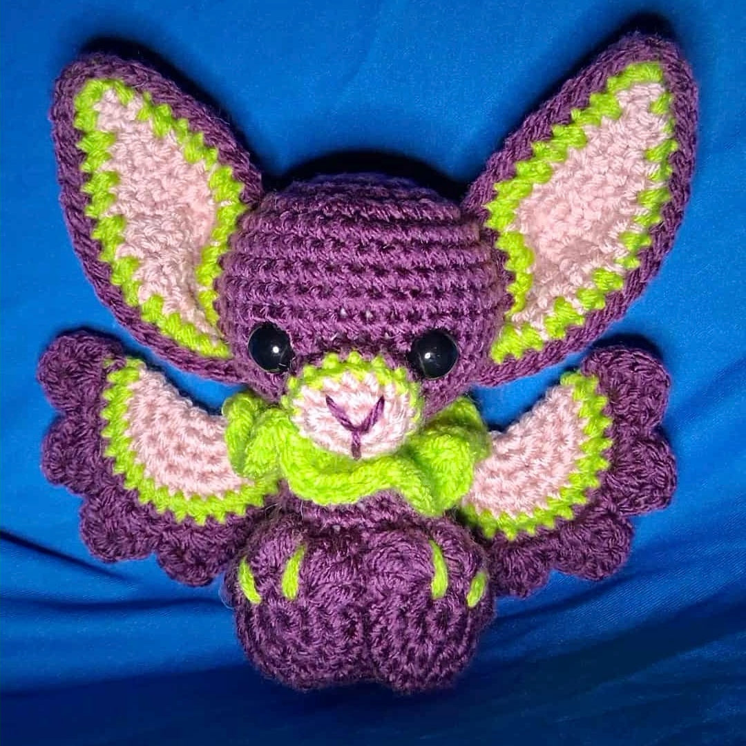Yarn Bat - Purple and Green